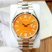  Shop Authentic Citizen Tsuyosa Automatic Orange Dial Silver Steel Strap Watch For Men - NJ0151-88Z - Luxxuri