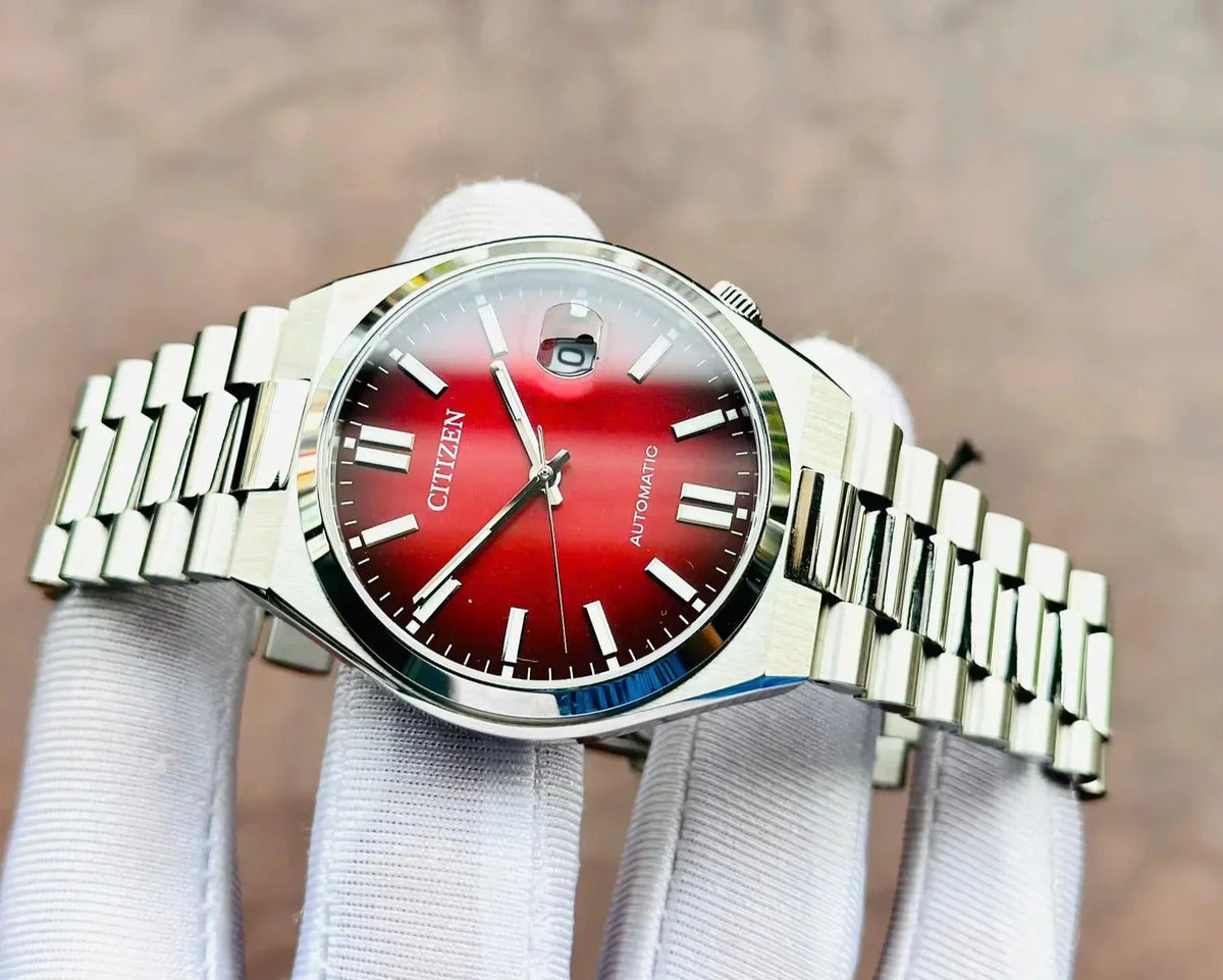  Shop Authentic Citizen Tsuyosa Automatic Red Dial Silver Steel Strap Watch For Men - NJ0150-56W - Luxxuri
