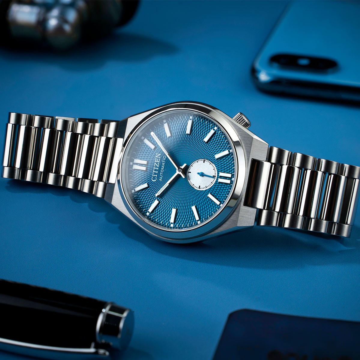  Shop Authentic Citizen Tsuyosa Automatic Blue Dial Silver Steel Strap Watch For Men - NK5010-51L - Luxxuri
