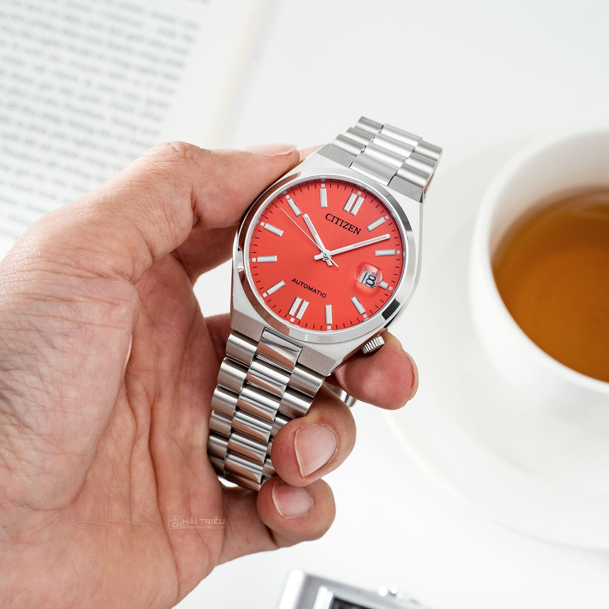  Shop Authentic Citizen x Pantone Automatic Blazing Red Dial Silver Steel Strap Watch For Men - NJ0158-89W - Luxxuri