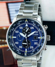  Shop Authentic Citizen Eco Drive Chronograph Blue Dial Silver Stainless Steel Watch For Men - CA0690-88L - Luxxuri