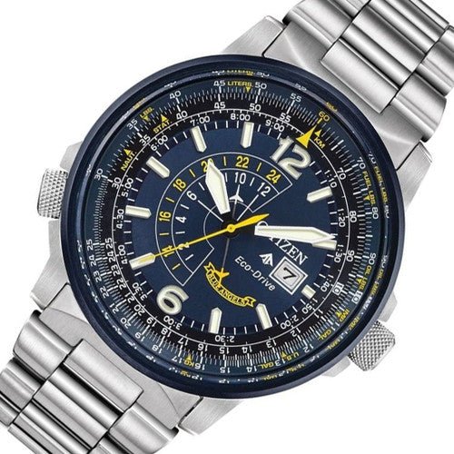  Shop Authentic Citizen Promaster Nighthawk Eco Drive Navy Blue Dial Silver Steel Strap Watch For Men - BJ7006-56L - Luxxuri