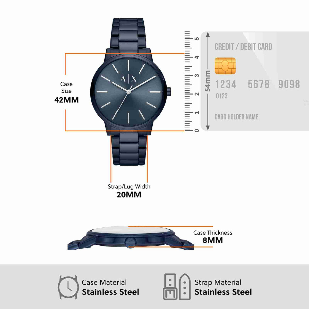 Shop Authentic Armani Exchange Cayde Analog Blue Dial Blue Steel Strap Watch For Men - AX2702 - Luxxuri