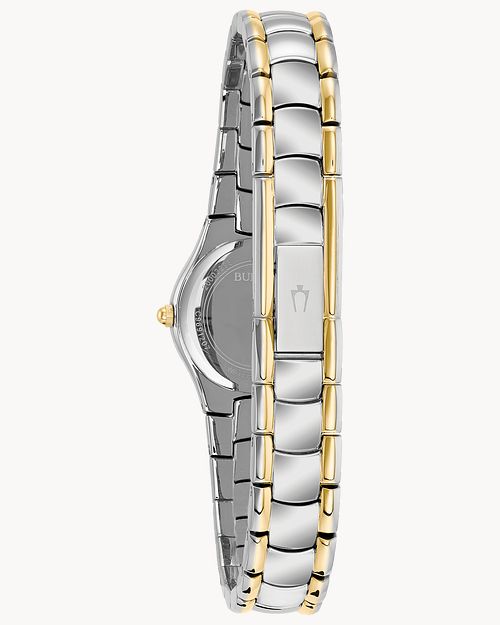  Shop Authentic Bulova Classic White Dial Two Tone Steel Strap Watch for Women - 98T84 - Luxxuri