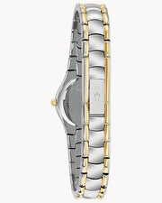  Shop Authentic Bulova Classic White Dial Two Tone Steel Strap Watch for Women - 98T84 - Luxxuri