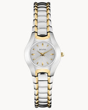  Shop Authentic Bulova Classic White Dial Two Tone Steel Strap Watch for Women - 98T84 - Luxxuri