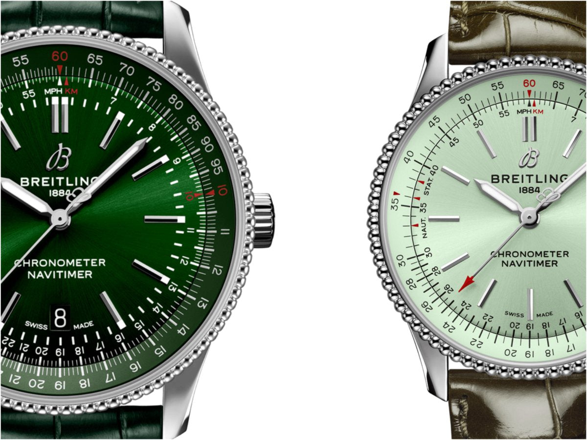  Shop Authentic Breitling Navitimer Automatic 35 Green Dial Green Leather Strap Watch for Women - A17395361L1P1 - Luxxuri