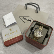  Shop Authentic Fossil Rye Automatic Skeleton Gold Dial Gold Steel Strap Watch for Women - BQ3755 - Luxxuri