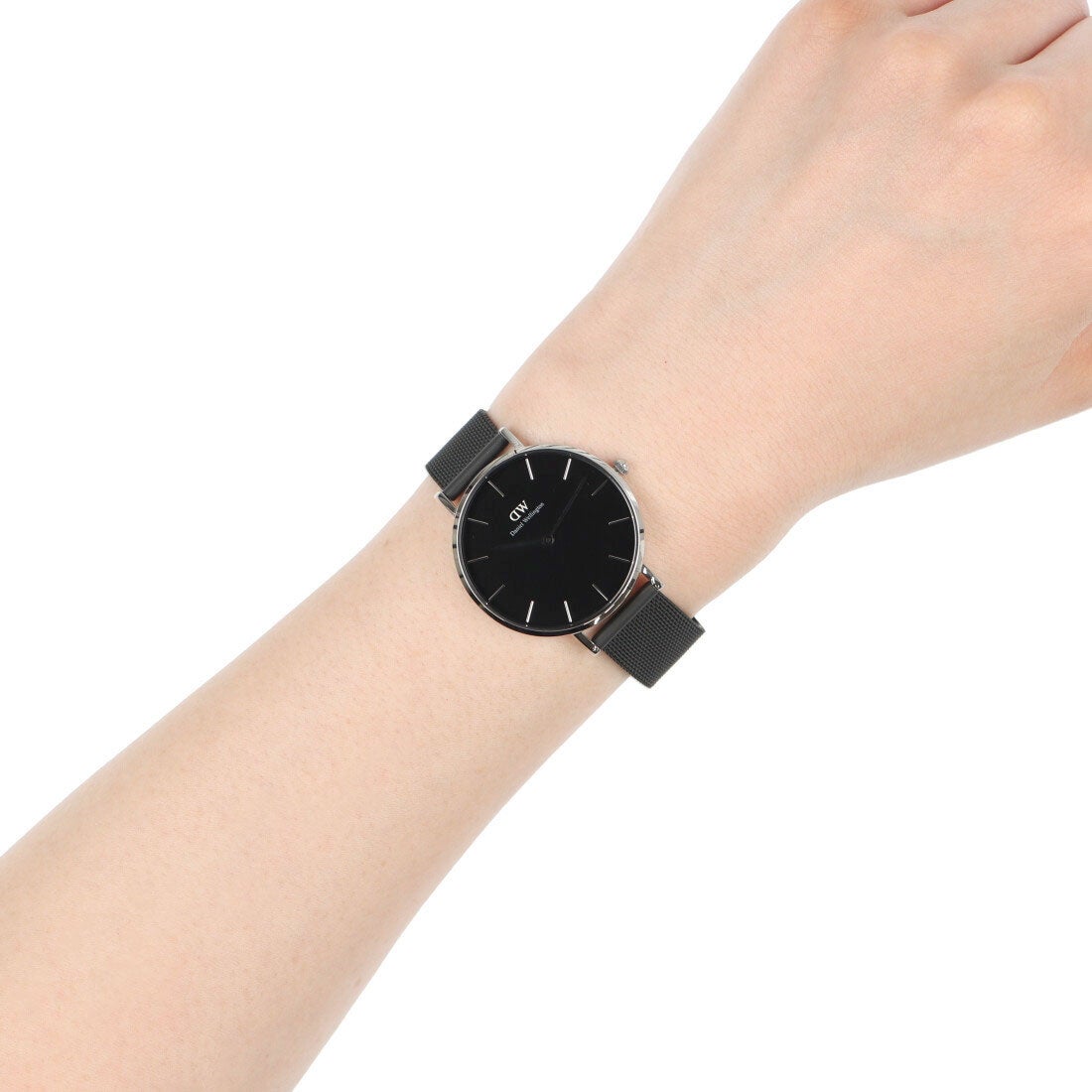  Shop Authentic Daniel Wellington Petite Ashfield Black Dial Black Mesh Strap Watch For Women - DW00100245 - Luxxuri