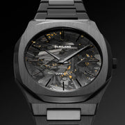 D1 Milano Ultra Thin Two Tone Black Steel Strap Watch for Men - D1-UTBJ31