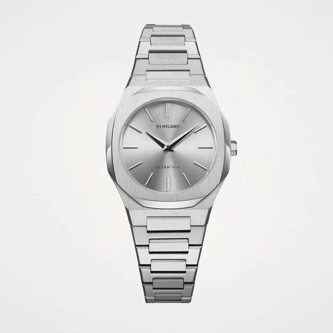 D1 Milano Ultra Thin Silver Dial Silver Steel Strap Watch for Women - D1-UTBL30