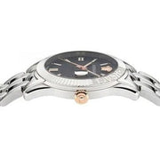 Shop Authentic Versace Greca Time Quartz Black Dial Silver Steel Strap Watch For Men - VE3K00322 - Luxxuri