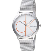  Shop Authentic Calvin Klein Minimal White Dial Silver Mesh Bracelet Watch for Women - K3M52152 - Luxxuri