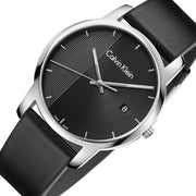  Shop Authentic Calvin Klein City Quartz Black Dial Black Leather Strap Watch for Men - K2G2G1C1 - Luxxuri