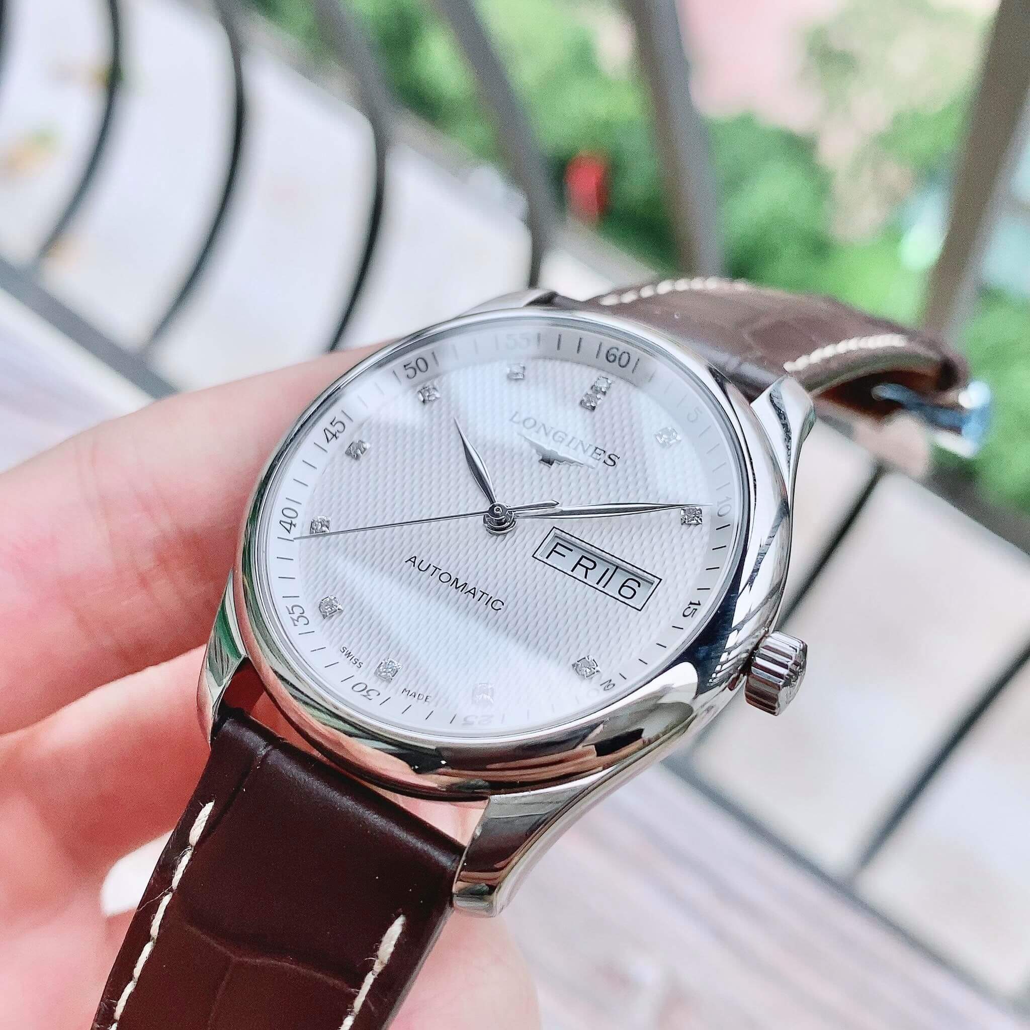  Shop Authentic Longines Master Collection Automatic 38.5mm Silver Diamond Dial Brown Leather Strap Watch for Men - L2.755.4.77.3 - Luxxuri