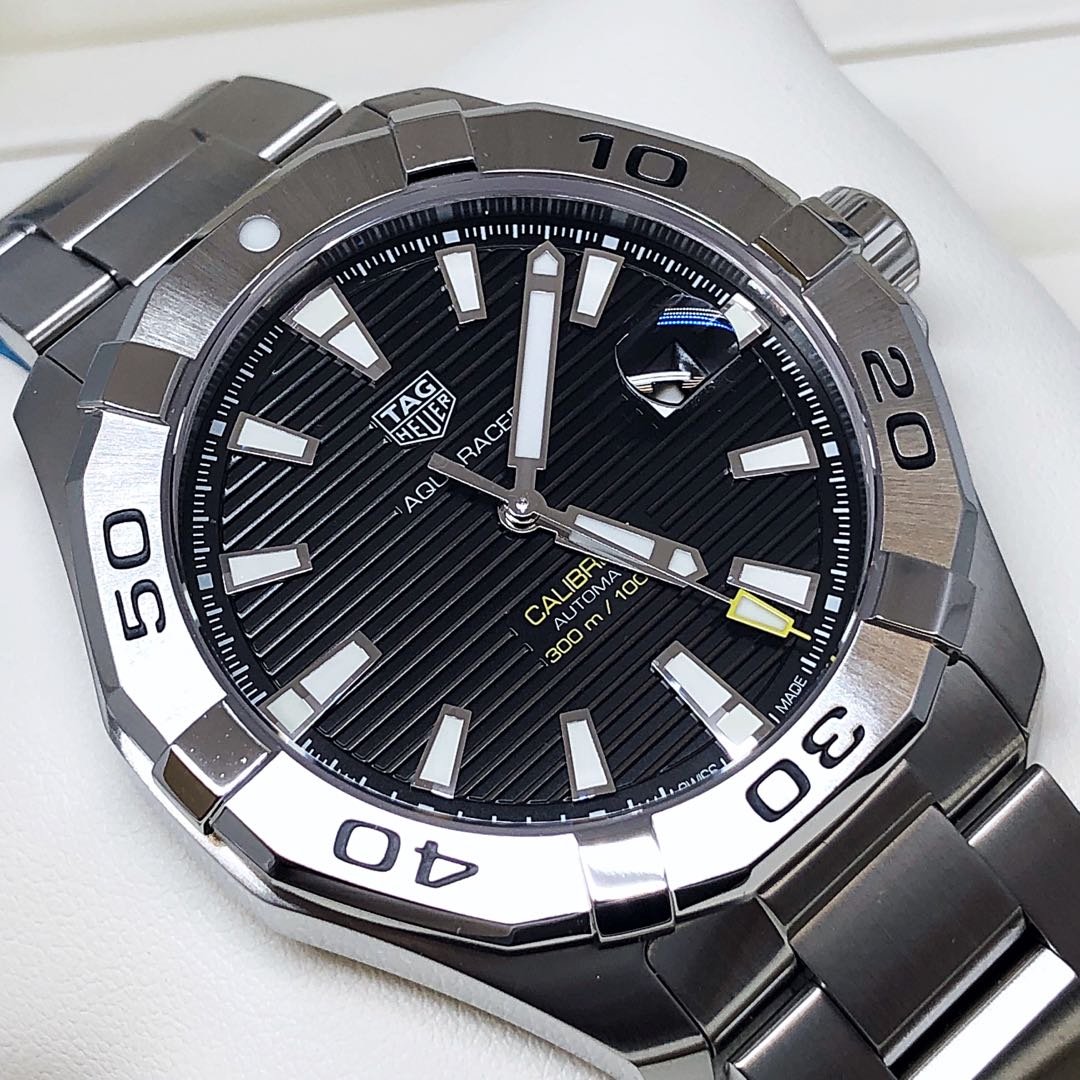  Shop Authentic Tag Heuer Aquaracer Automatic Black Dial Silver Steel Strap Watch for Men - WAY2010.BA0927 - Luxxuri