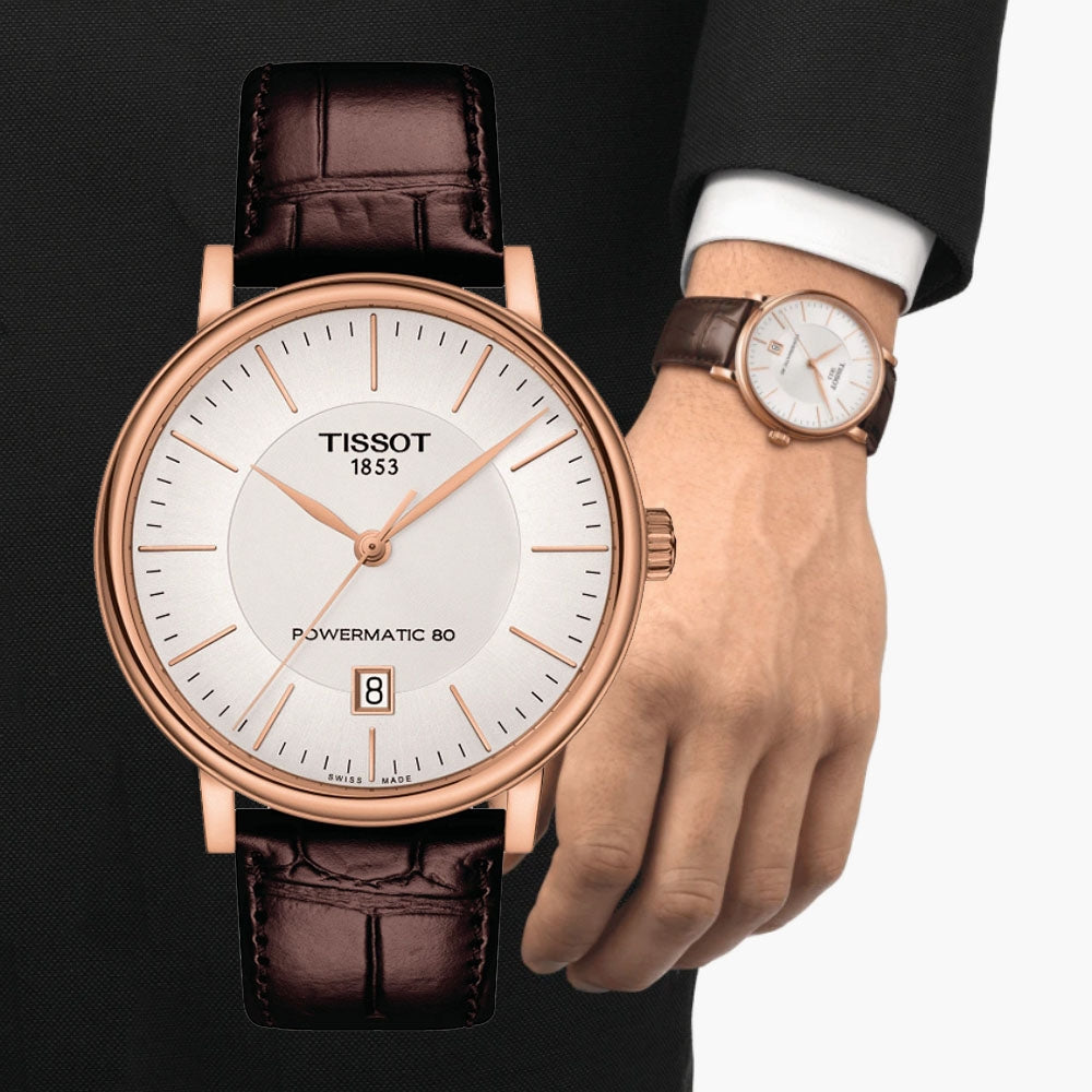 Shop Authentic Tissot Carson Premium Powermatic 80 White Dial Brown Leather Strap Watch For Men - T122.407.36.031.00 - Luxxuri