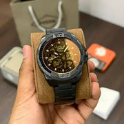  Shop Authentic Fossil Bronson Automatic Skeleton Black Dial Black Steel Strap Watch for Men - ME3256 - Luxxuri