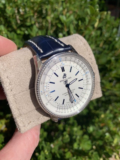  Shop Authentic Breitling Navitimer Automatic 41mm White Dial Blue Leather Strap Watch for Men - A173263A1G1P1 - Luxxuri