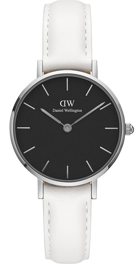  Shop Authentic Daniel Wellington Classic Petite Bondi Black Dial White Leather Strap Watch for Women - DW00100286 - Luxxuri