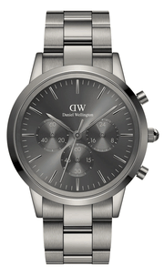  Shop Authentic Daniel Wellington Iconic Link Chronograph Grey Dial Grey Steel Strap Watch for Men - DW00100643 - Luxxuri