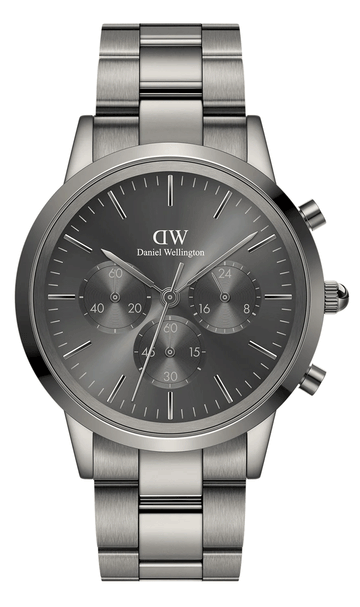  Shop Authentic Daniel Wellington Iconic Link Chronograph Grey Dial Grey Steel Strap Watch for Men - DW00100643 - Luxxuri