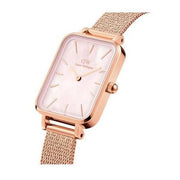  Shop Authentic Daniel Wellington Quadro Pressed Melrose Pink Dial Pink Mesh Bracelet Watch For Women - DW00100510 - Luxxuri