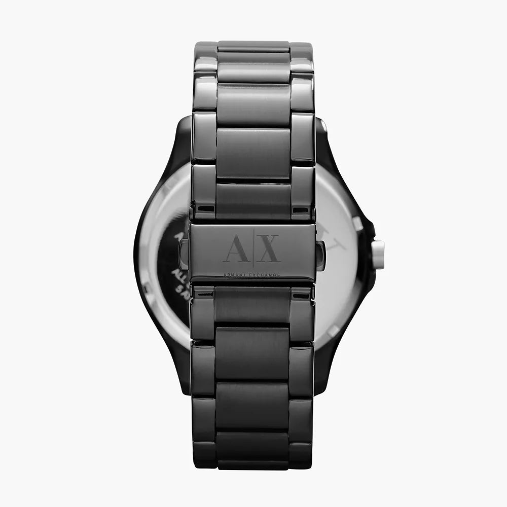  Shop Authentic Armani Exchange Hampton Chronograph Black Dial Black Steel Strap Watch For Men - AX2192 - Luxxuri
