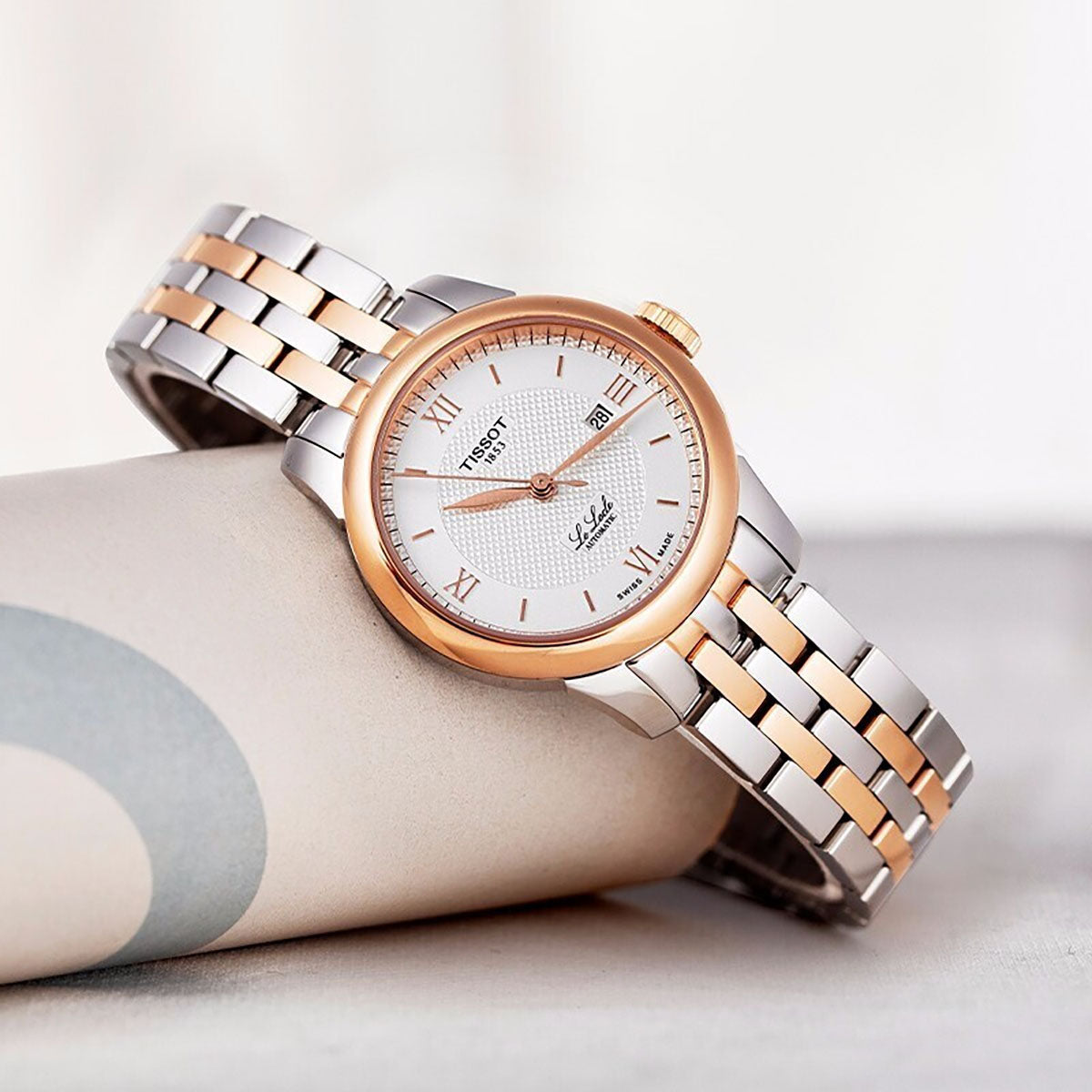 Shop Authentic Tissot Le Locle Automatic Small Lady Silver Dial Two Tone Steel Strap Watch For Women - T41.2.183.33 - Luxxuri