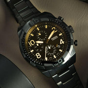  Shop Authentic Fossil Bronson Chronograph Black Dial Black Steel Strap Watch for Men - FS5876 - Luxxuri