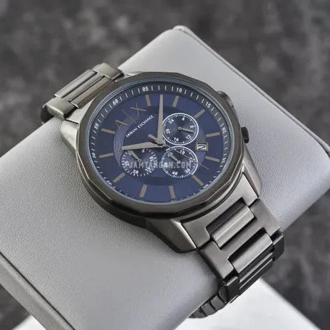  Shop Authentic Armani Exchange Banks Chronograph Blue Dial Grey Steel Strap Watch For Men - AX1731 - Luxxuri