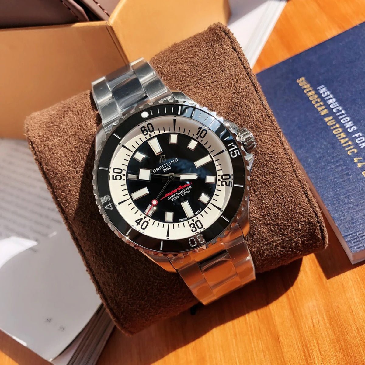  Shop Authentic Breitling Superocean Automatic 44mm Black Dial Silver Steel Strap Watch for for Men - A17376211B1A1 - Luxxuri