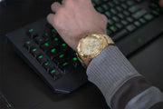  Shop Authentic Fossil Garrett Chronograph Gold Dial Gold Steel Strap Watch for Men - FS5772 - Luxxuri