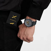  Shop Authentic Armani Exchange Outerbanks Chronograph Grey Dial Grey Silicone Strap Watch For Men - AX7123 - Luxxuri