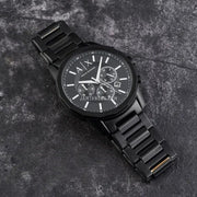  Shop Authentic Armani Exchange Banks Chronograph Black Dial Black Steel Strap Watch For Men - AX1722 - Luxxuri