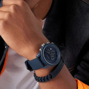  Shop Authentic Armani Exchange Outerbanks Chronograph Blue Dial Blue Silicone Strap Watch For Men - AX7128 - Luxxuri