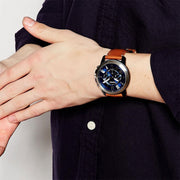  Shop Authentic Fossil Grant Chronograph Blue Dial Brown Leather Strap Watch for Men - FS5151 - Luxxuri
