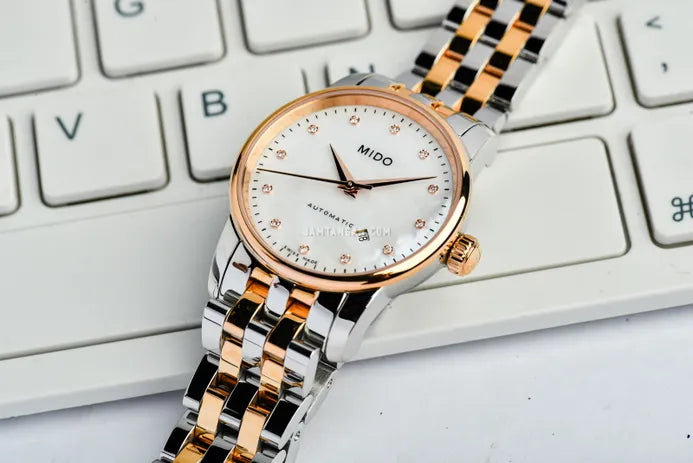 Shop Authentic Mido Baroncelli III Automatic White Dial Two Tone Steel Strap Watch For Women - M7600.9.N6.1 - Luxxuri