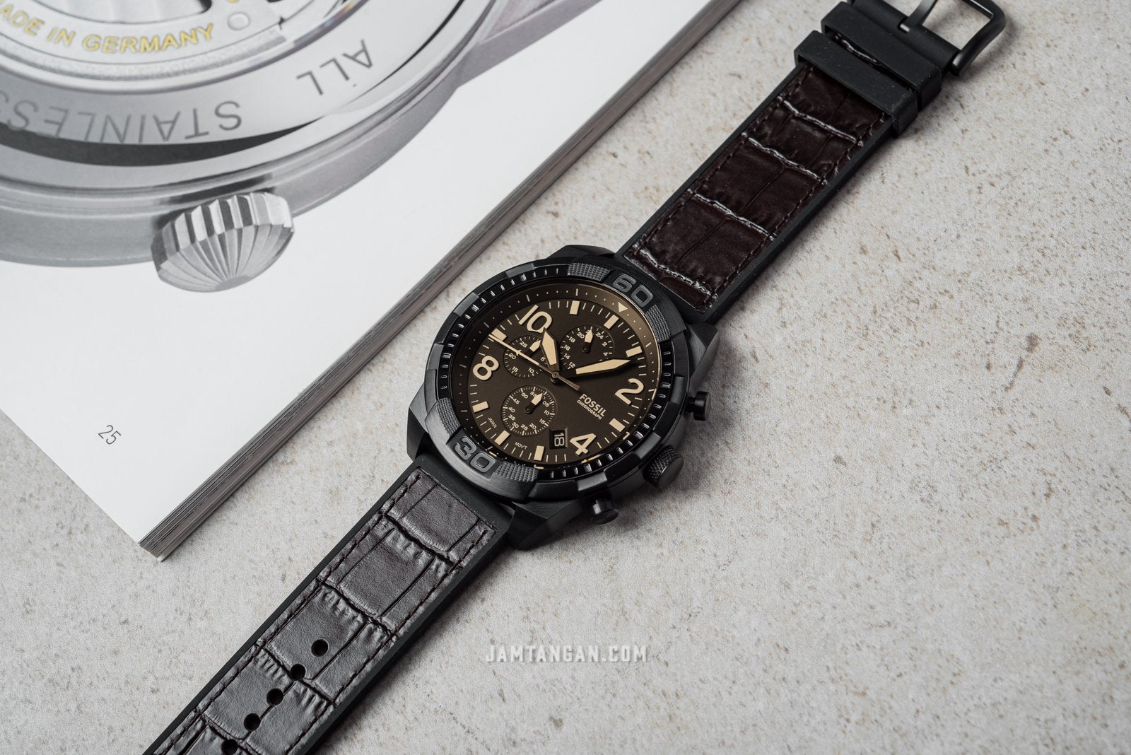  Shop Authentic Fossil Bronson Chronograph Brown Dial Brown Leather Strap Watch for Men - FS5713 - Luxxuri