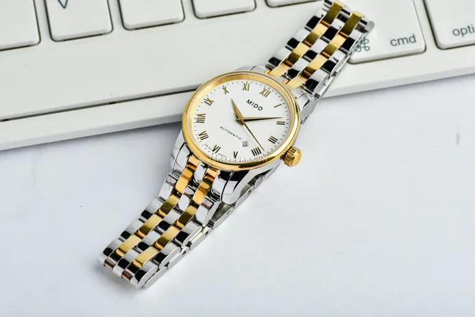  Shop Authentic Mido Baroncelli III Automatic White Dial Two Tone Steel Strap Watch For Women - M7600.9.N6.1 - Luxxuri