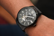  Shop Authentic Fossil Townsman Multi Function Mechanical Black Dial Black Steel Strap Watch for Men - ME3062 - Luxxuri