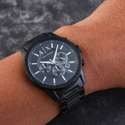  Shop Authentic Armani Exchange Banks Chronograph Black Dial Black Steel Strap Watch For Men - AX1722 - Luxxuri