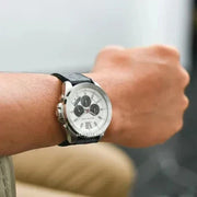  Shop Authentic Michael Kors Brecken Chronograph Silver Dial Grey Leather Strap Watch For Men - MK8922 - Luxxuri