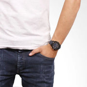  Shop Authentic Fossil Grant Chronograph Black Dial Blue Leather Strap Watch for Men - FS5061 - Luxxuri