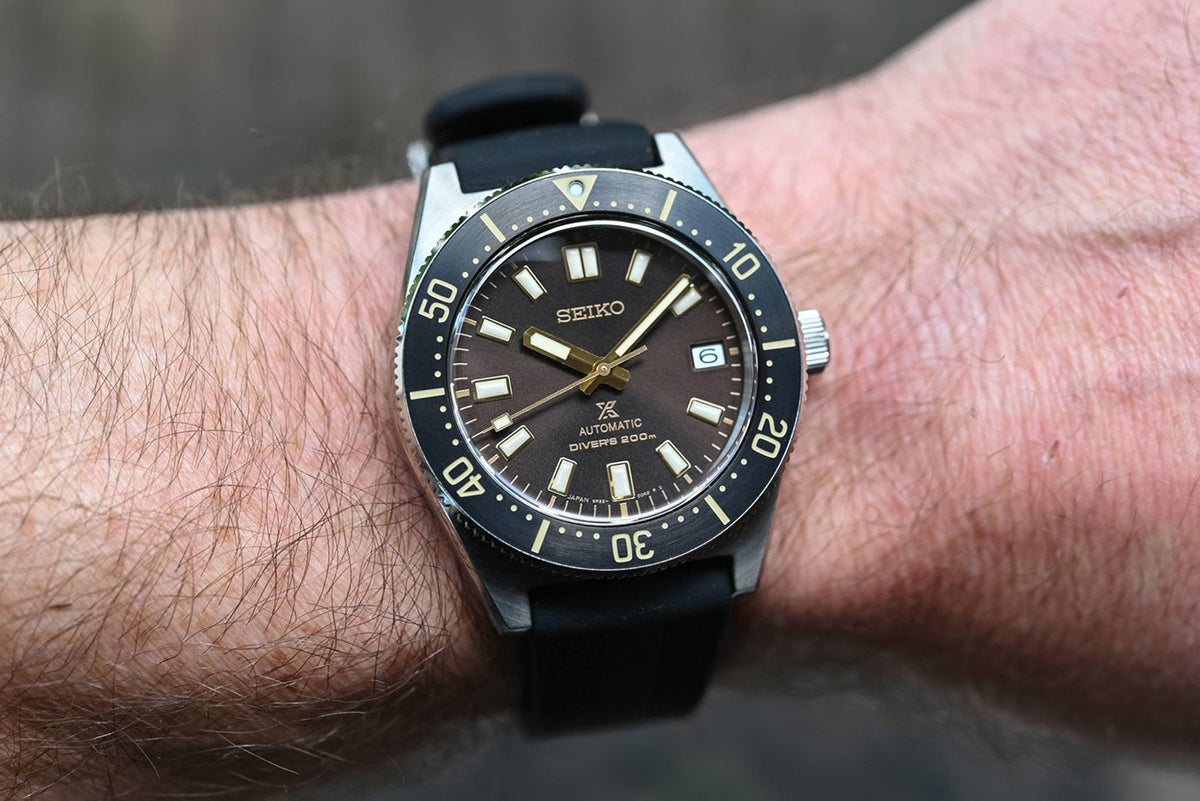  Shop Authentic Seiko Prospex 1965 Diver's Modern Re-Interpretation Automatic Brown Dial Black Rubber Strap Watch For Men - SPB147J1 - Luxxuri
