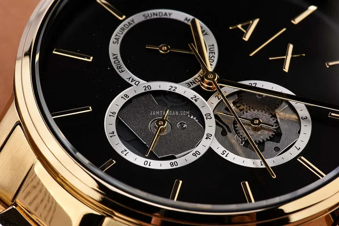  Shop Authentic Armani Exchange Cayde Chronograph Black Dial Gold Steel Strap Watch for Men - AX2747 - Luxxuri