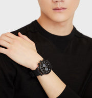  Shop Authentic Emporio Armani Luigi Analog Black Dial Black Leather Strap Watch For Men - AR11450 - Luxxuri