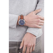 Shop Authentic Fossil Grant Chronograph Blue Dial Brown Leather Strap Watch for Men - FS5151 - Luxxuri