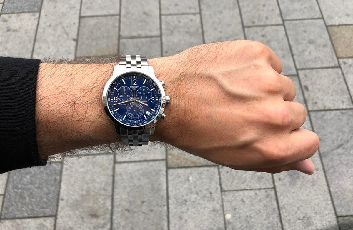  Shop Authentic Tissot PRC 200 Chronograph Quartz Blue Dial Silver Steel Strap Watch For Men - T114.417.11.047.00 - Luxxuri