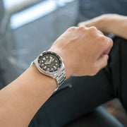  Shop Authentic Seiko 5 Sports Automatic Day Date Black Dial Silver Steel Strap Watch for Men - SRPD55K1 - Luxxuri